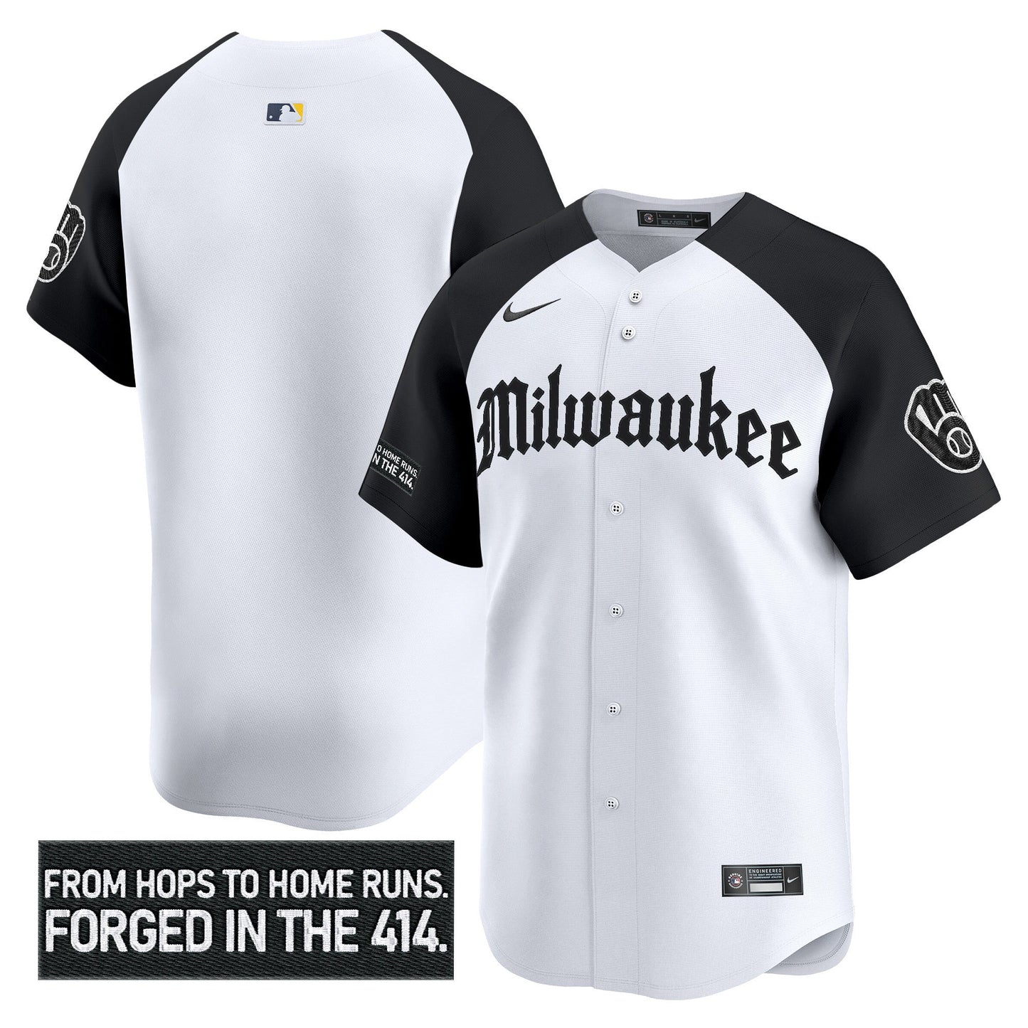 Men's Milwaukee Brewers 'Gothic 414 Shadows Edition' Vapor Premier Limited Jersey - All Stitched