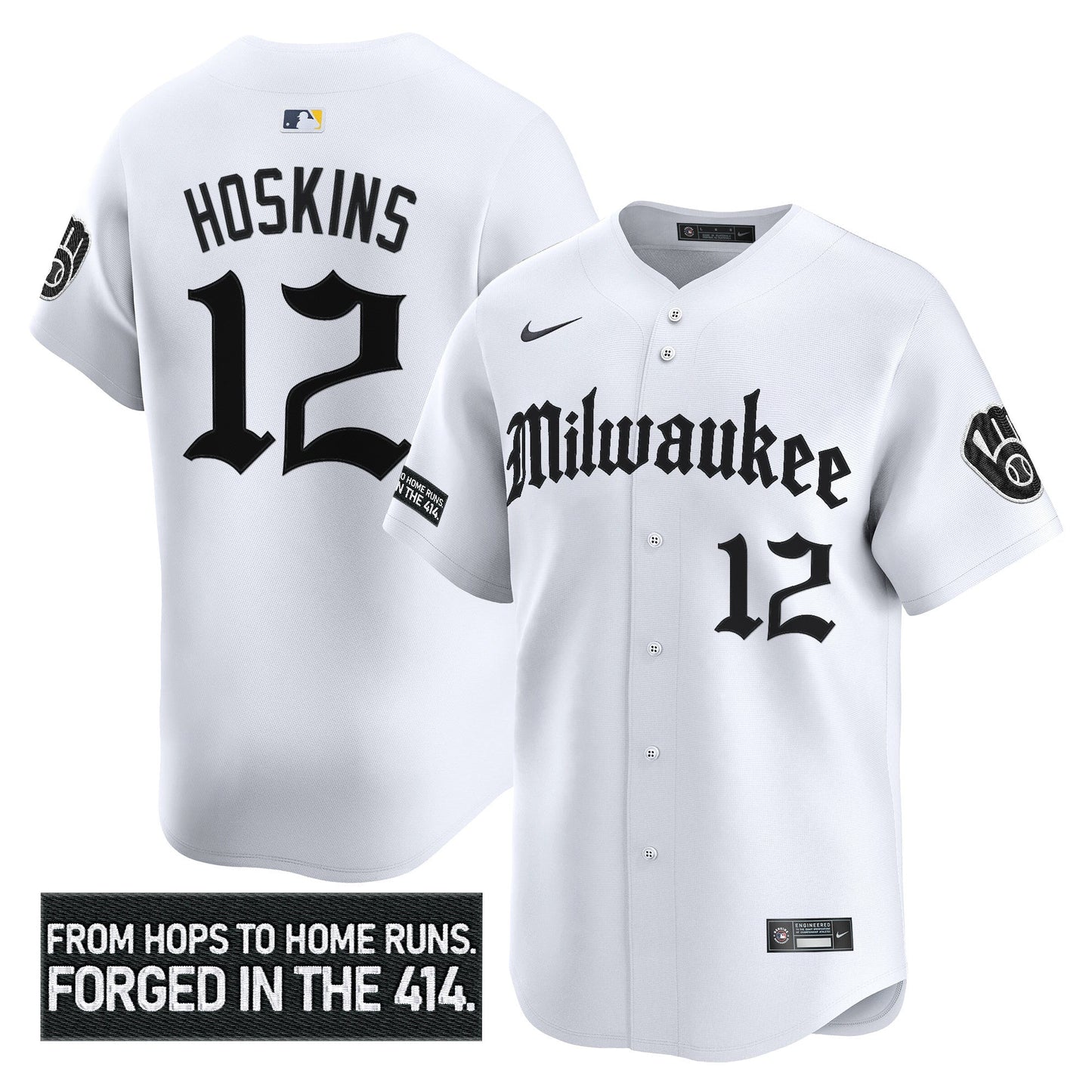 Men's Milwaukee Brewers 'Gothic 414 Shadows Edition' Vapor Premier Limited Jersey - All Stitched