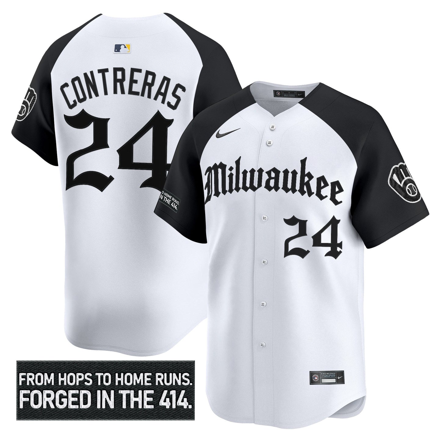 Men's Milwaukee Brewers 'Gothic 414 Shadows Edition' Vapor Premier Limited Jersey - All Stitched