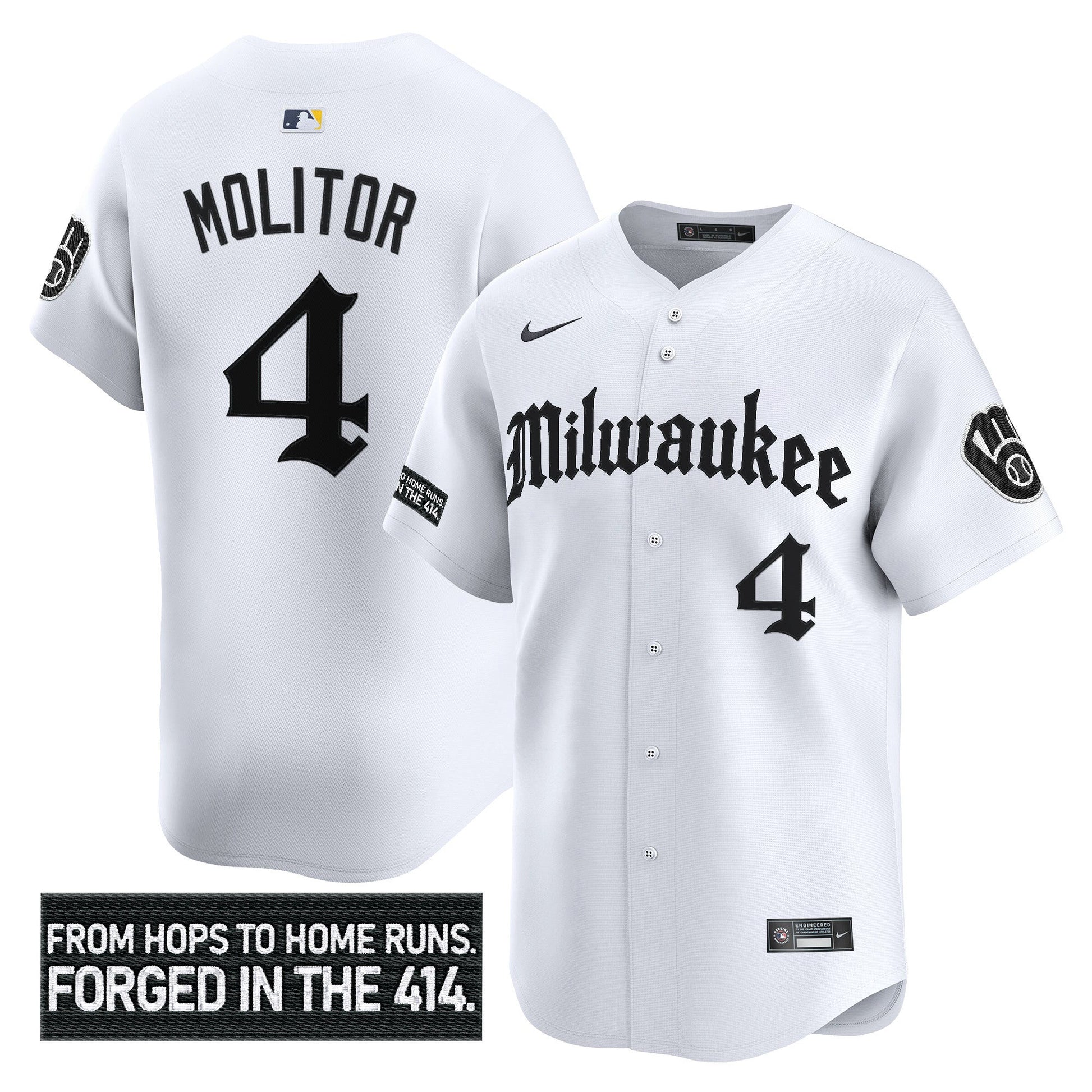 Men's Milwaukee Brewers 'Gothic 414 Shadows Edition' Vapor Premier Limited Jersey - All Stitched