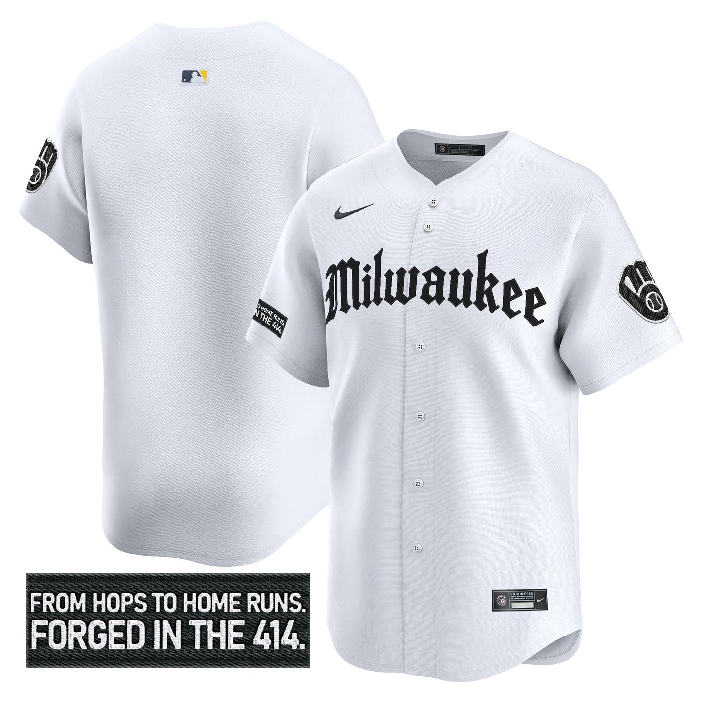 Men's Milwaukee Brewers 'Gothic 414 Shadows Edition' Vapor Premier Limited Jersey - All Stitched