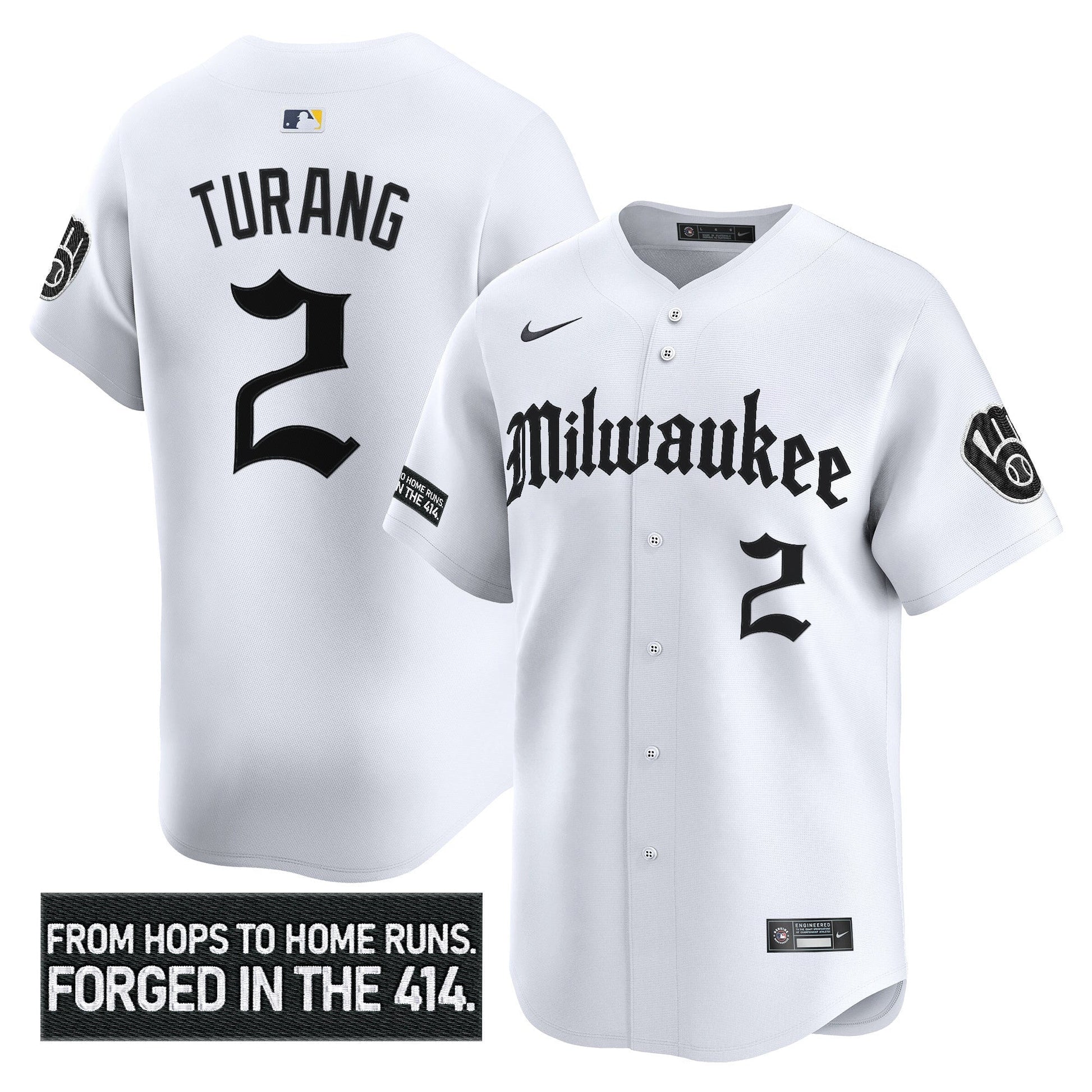 Men's Milwaukee Brewers 'Gothic 414 Shadows Edition' Vapor Premier Limited Jersey - All Stitched