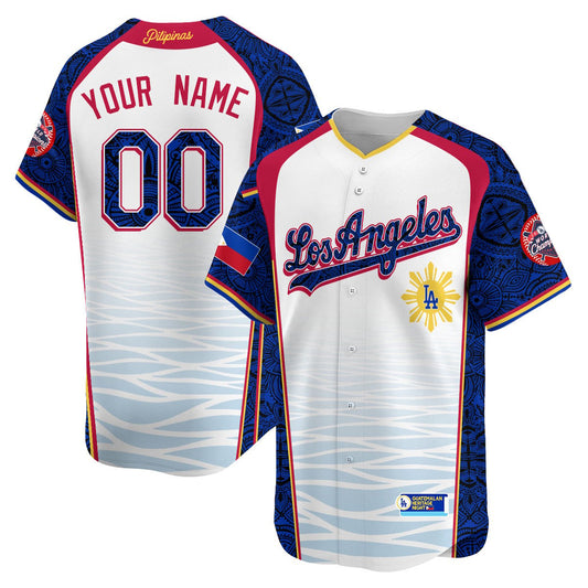 Los Angeles Dodgers Filipino Heritage Night Custom Jersey - All Stitched