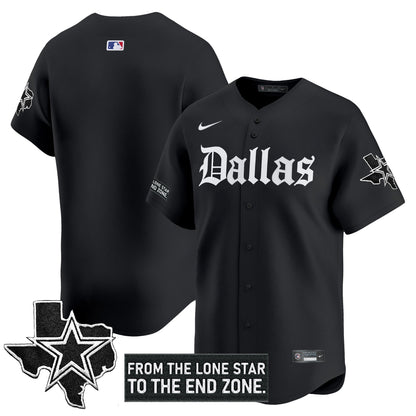 Men's Dallas Cowboys 'Gothic Lone Star Edition' Vapor Baseball Jersey - All Stitched