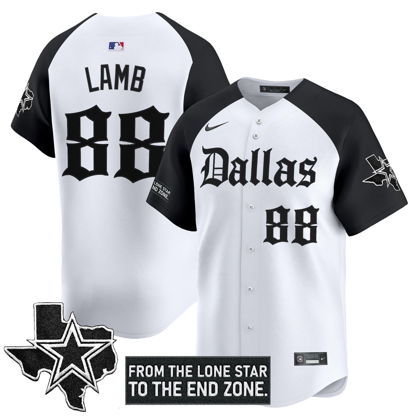 Men's Dallas Cowboys 'Gothic Lone Star Edition' Vapor Baseball Jersey - All Stitched