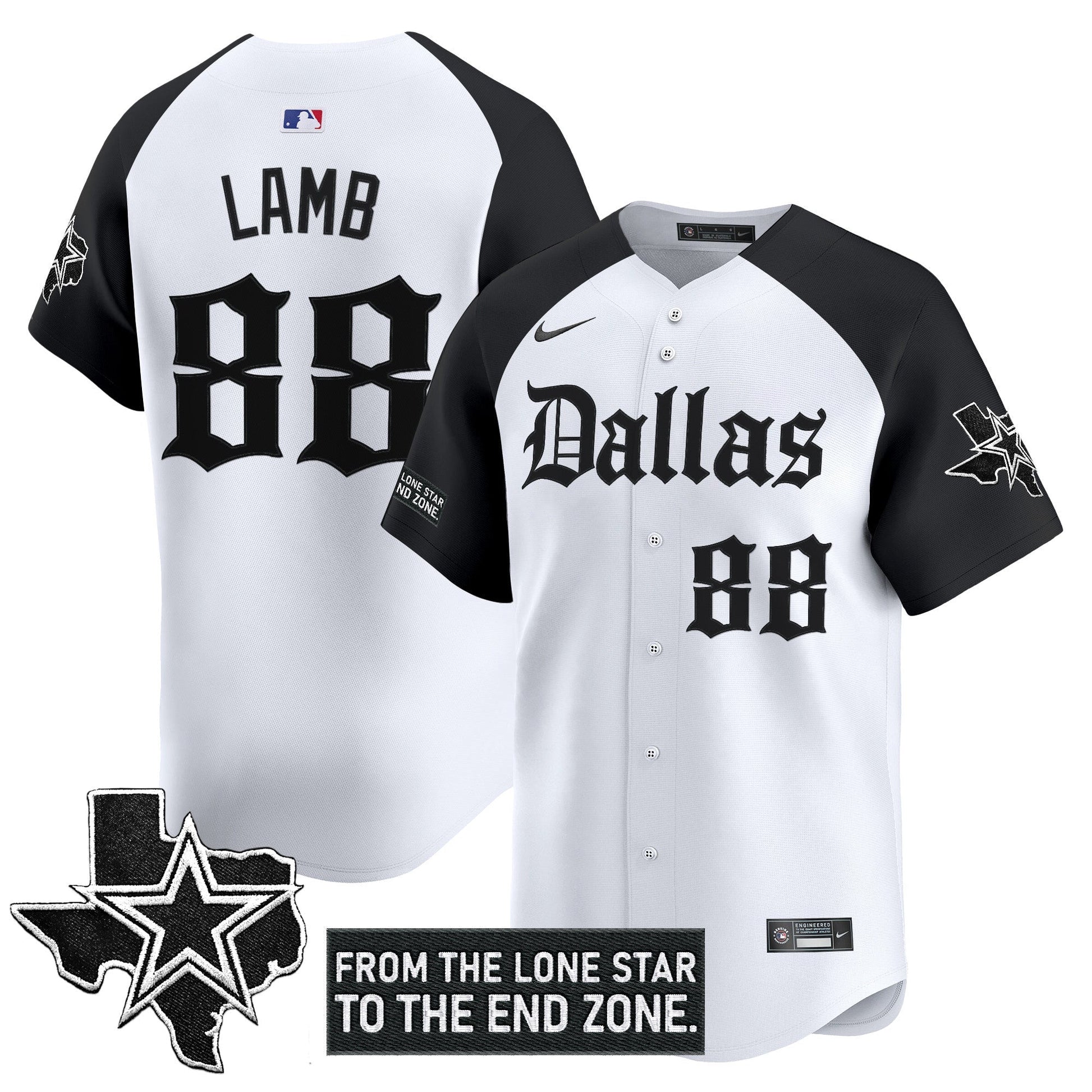 Men's Dallas Cowboys 'Gothic Lone Star Edition' Vapor Baseball Jersey - All Stitched