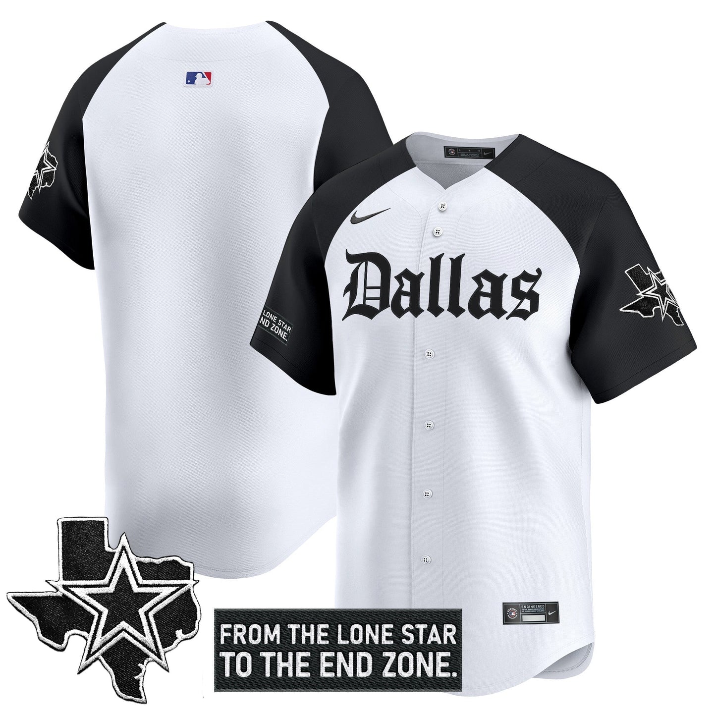 Men's Dallas Cowboys 'Gothic Lone Star Edition' Vapor Baseball Jersey - All Stitched