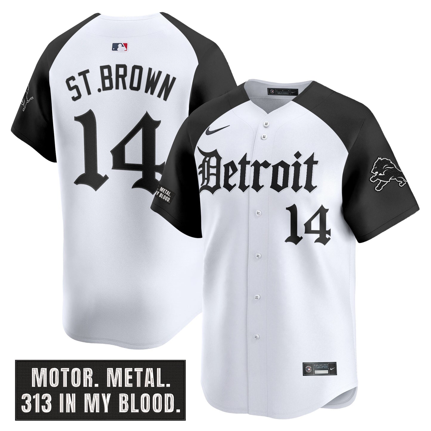 Men's Detroit Lions 'Motor Gothic Edition' Vapor Premier Limited Jersey - All Stitched