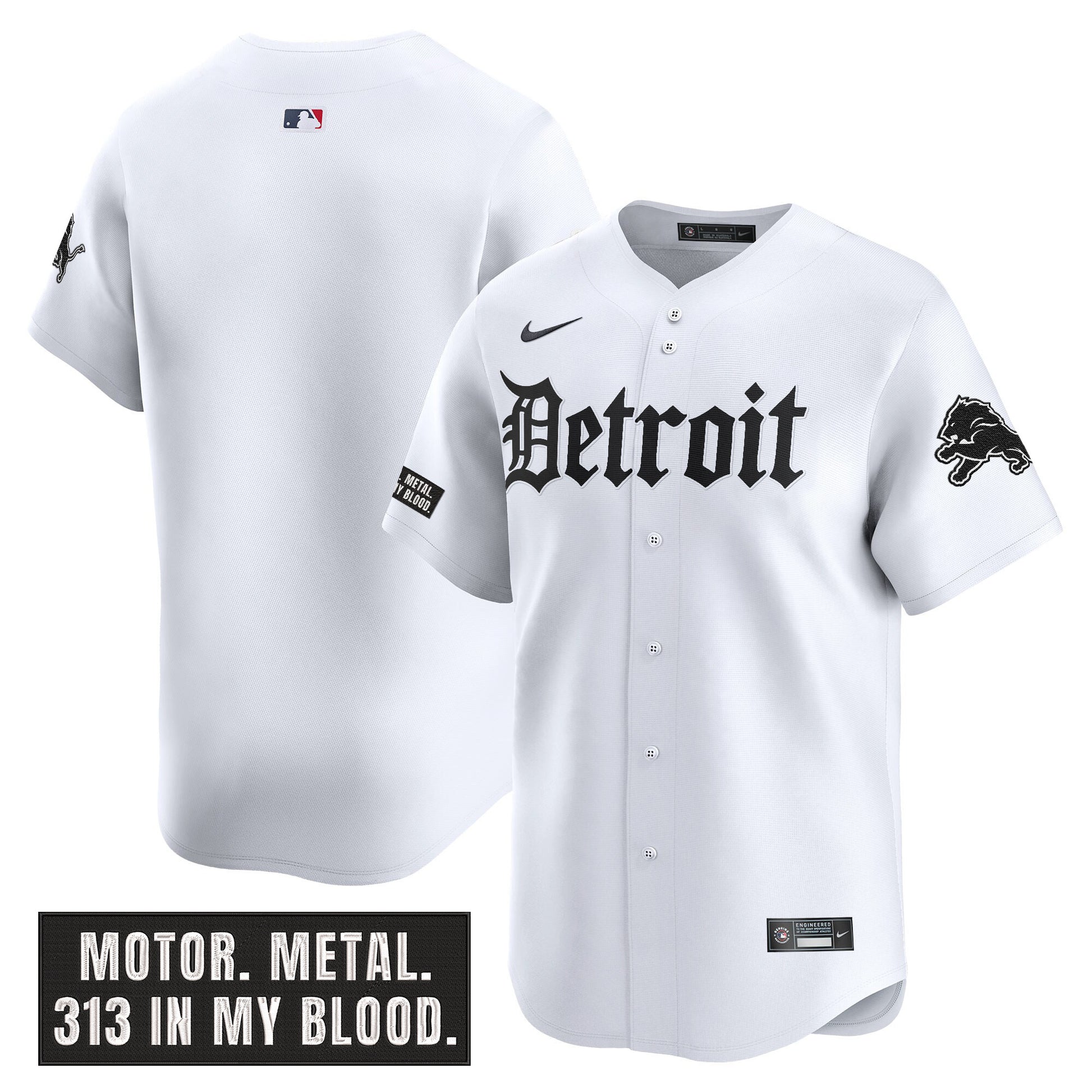 Men's Detroit Lions 'Motor Gothic Edition' Vapor Premier Limited Jersey - All Stitched