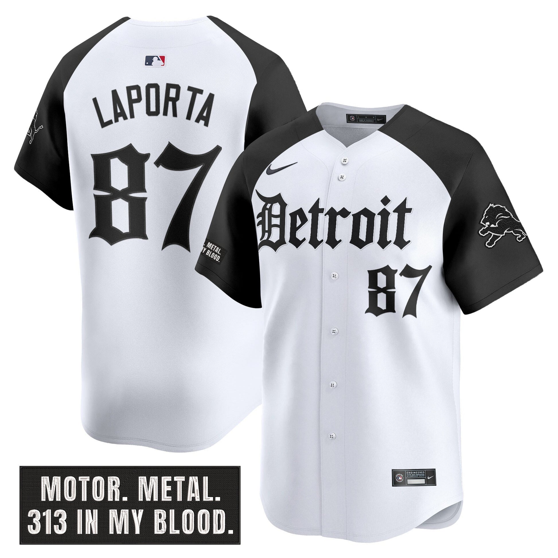 Men's Detroit Lions 'Motor Gothic Edition' Vapor Premier Limited Jersey - All Stitched