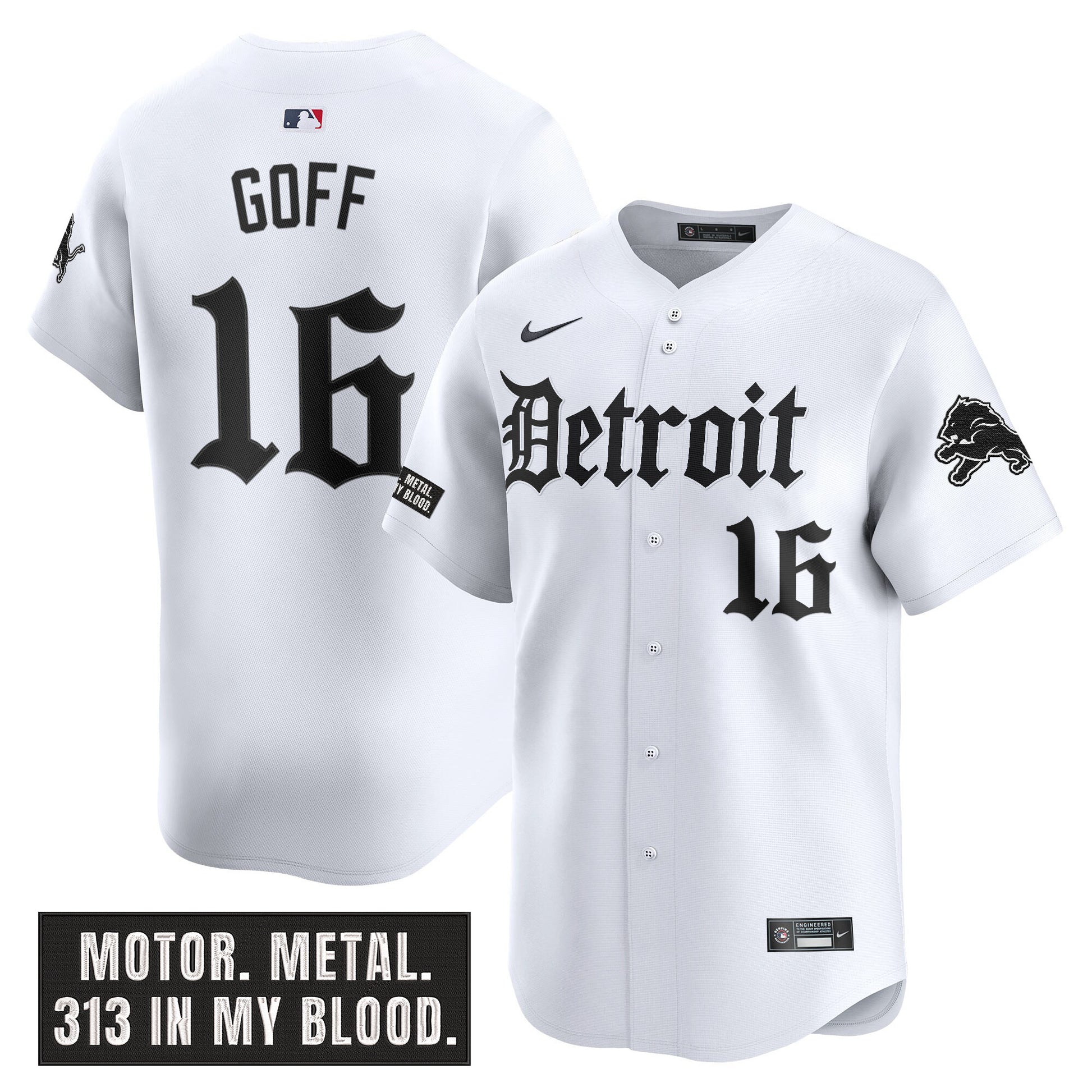 Men's Detroit Lions 'Motor Gothic Edition' Vapor Premier Limited Jersey - All Stitched