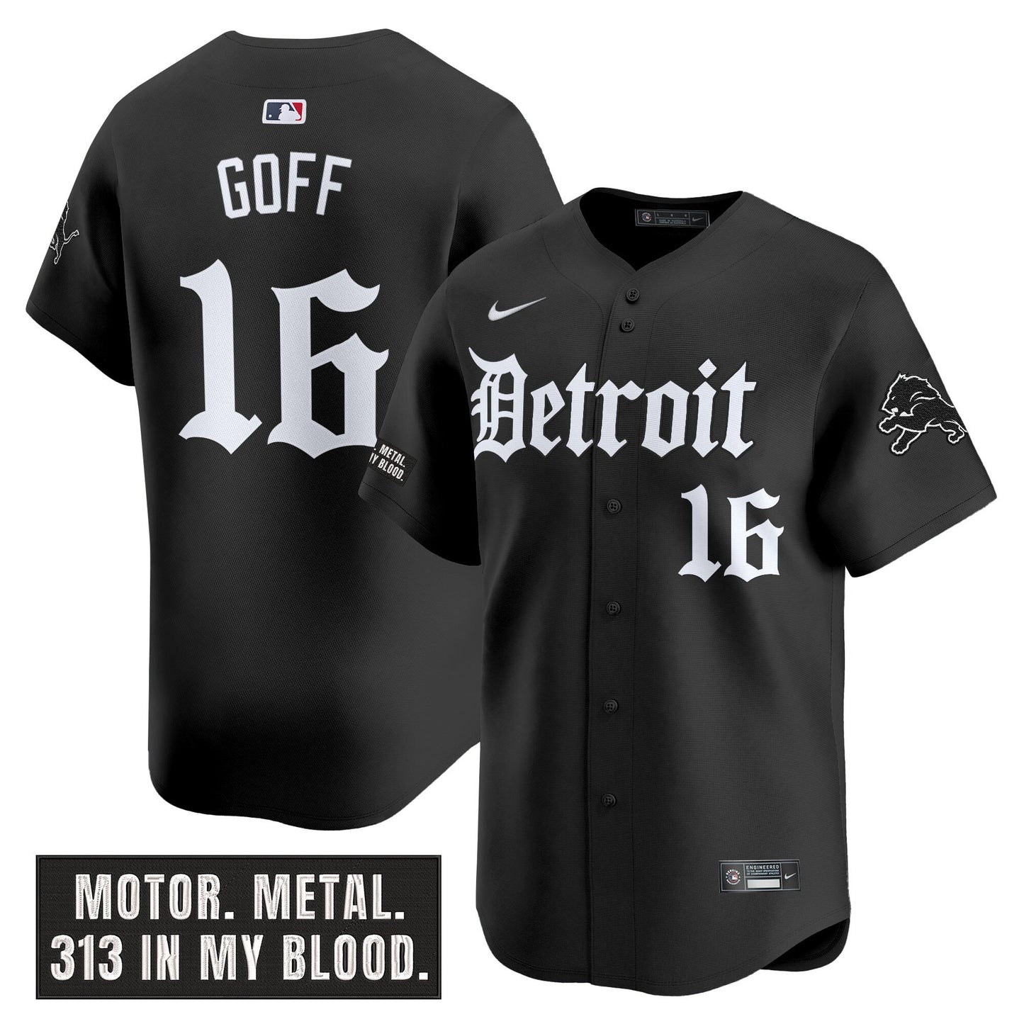 Men's Detroit Lions 'Motor Gothic Edition' Vapor Premier Limited Jersey - All Stitched