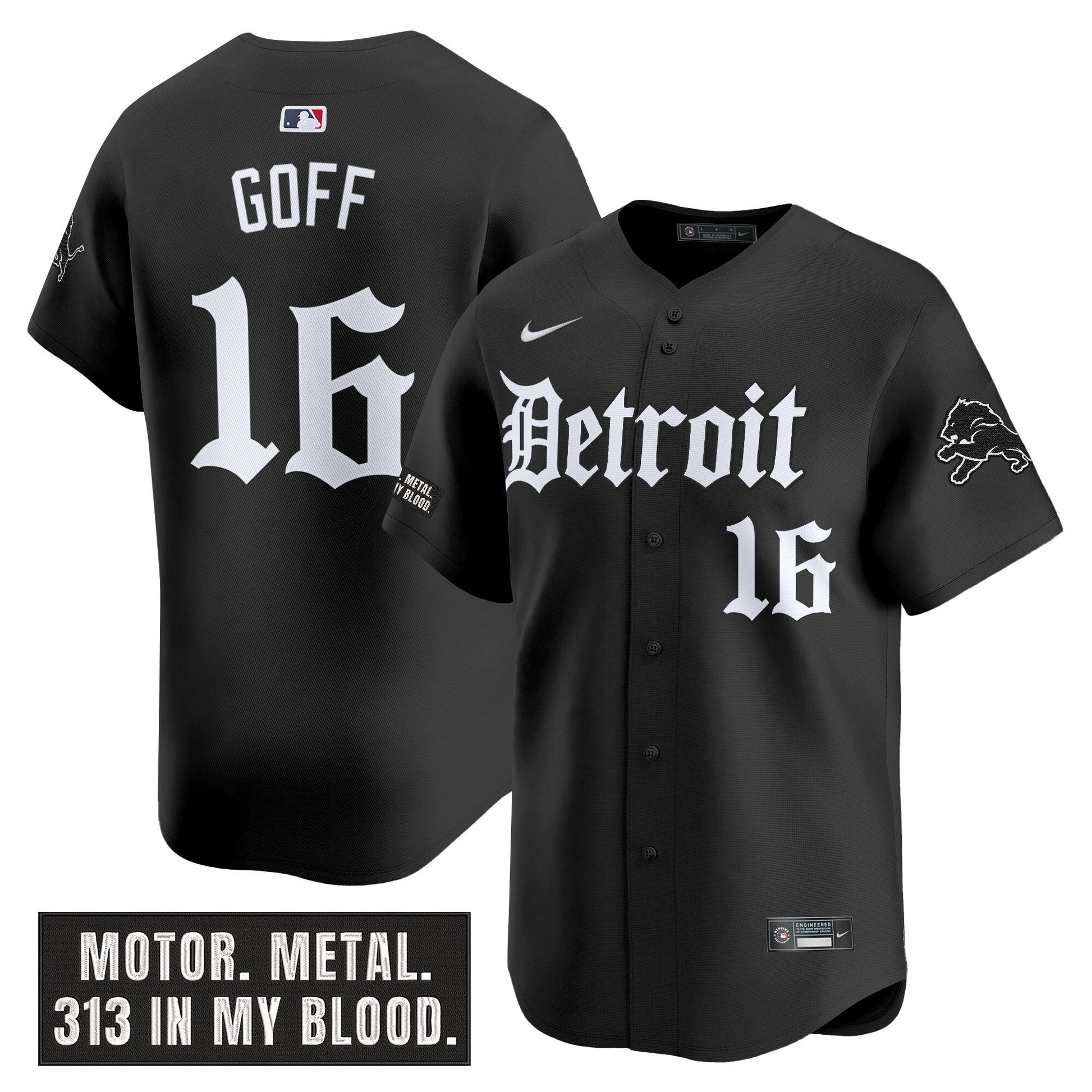 Men's Detroit Lions 'Motor Gothic Edition' Vapor Premier Limited Jersey - All Stitched