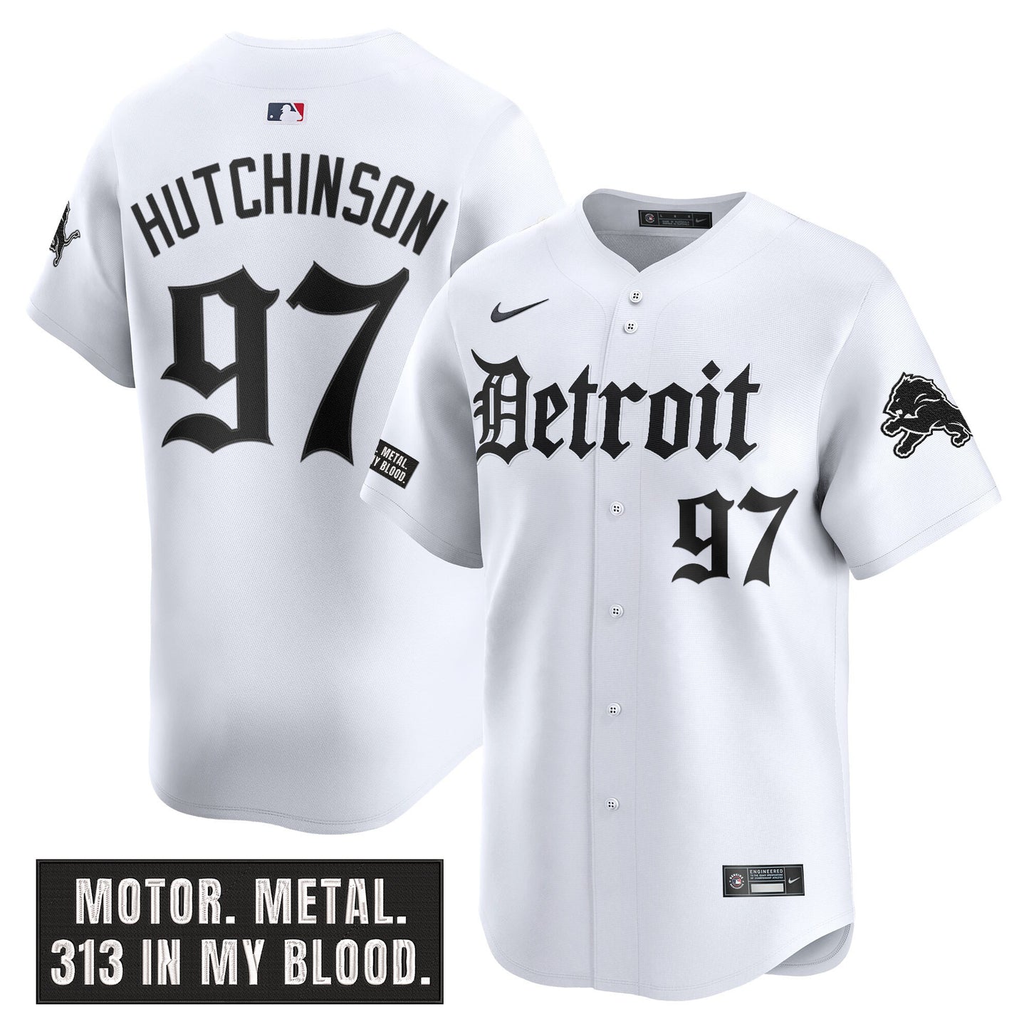 Men's Detroit Lions 'Motor Gothic Edition' Vapor Premier Limited Jersey - All Stitched