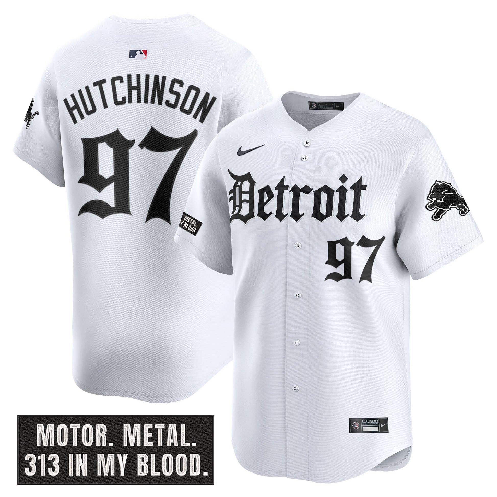 Men's Detroit Lions 'Motor Gothic Edition' Vapor Premier Limited Jersey - All Stitched