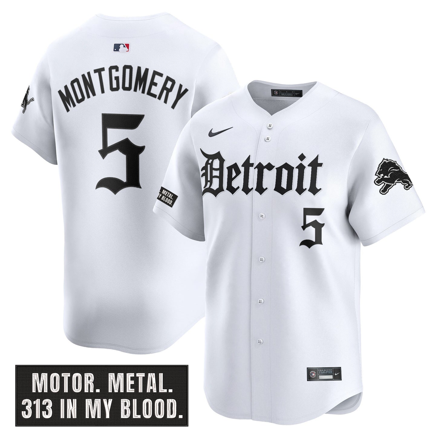 Men's Detroit Lions 'Motor Gothic Edition' Vapor Premier Limited Jersey - All Stitched