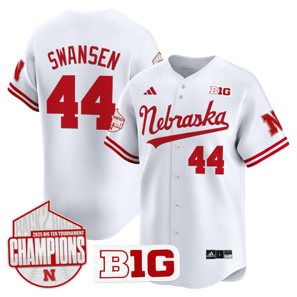 Men's Nebraska Huskers Back 2 Back Champions Patch Vapor Premier Limited Jersey - All Stitched