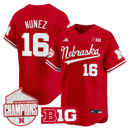 Men's Nebraska Huskers Back 2 Back Champions Patch Vapor Premier Limited Jersey - All Stitched