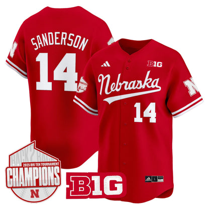 Men's Nebraska Huskers Back 2 Back Champions Patch Vapor Premier Limited Jersey - All Stitched