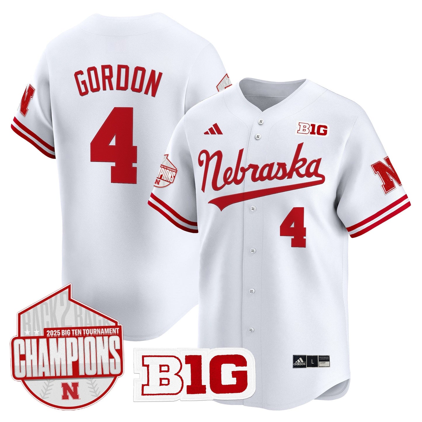 Men's Nebraska Huskers Back 2 Back Champions Patch Vapor Premier Limited Jersey - All Stitched