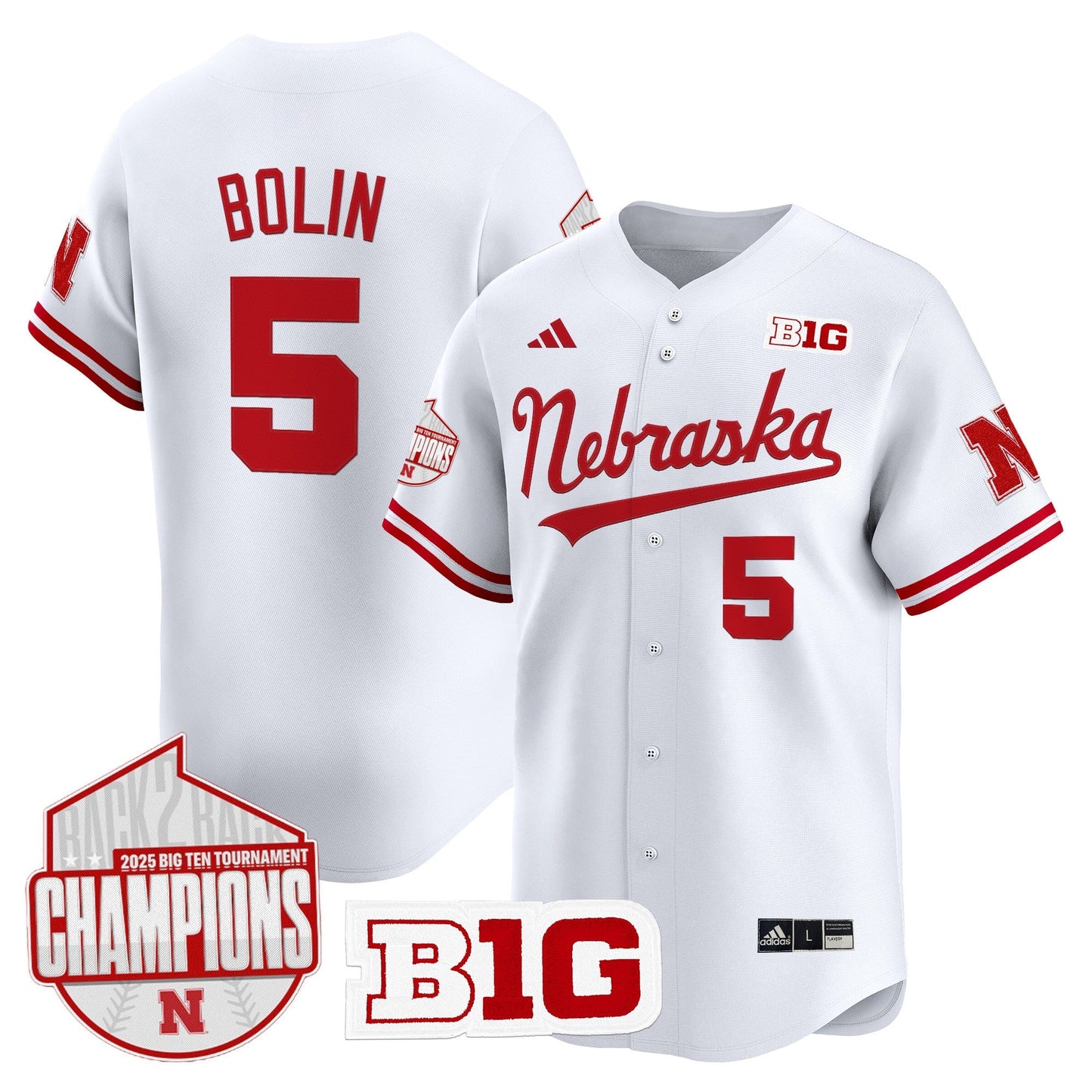 Men's Nebraska Huskers Back 2 Back Champions Patch Vapor Premier Limited Jersey - All Stitched