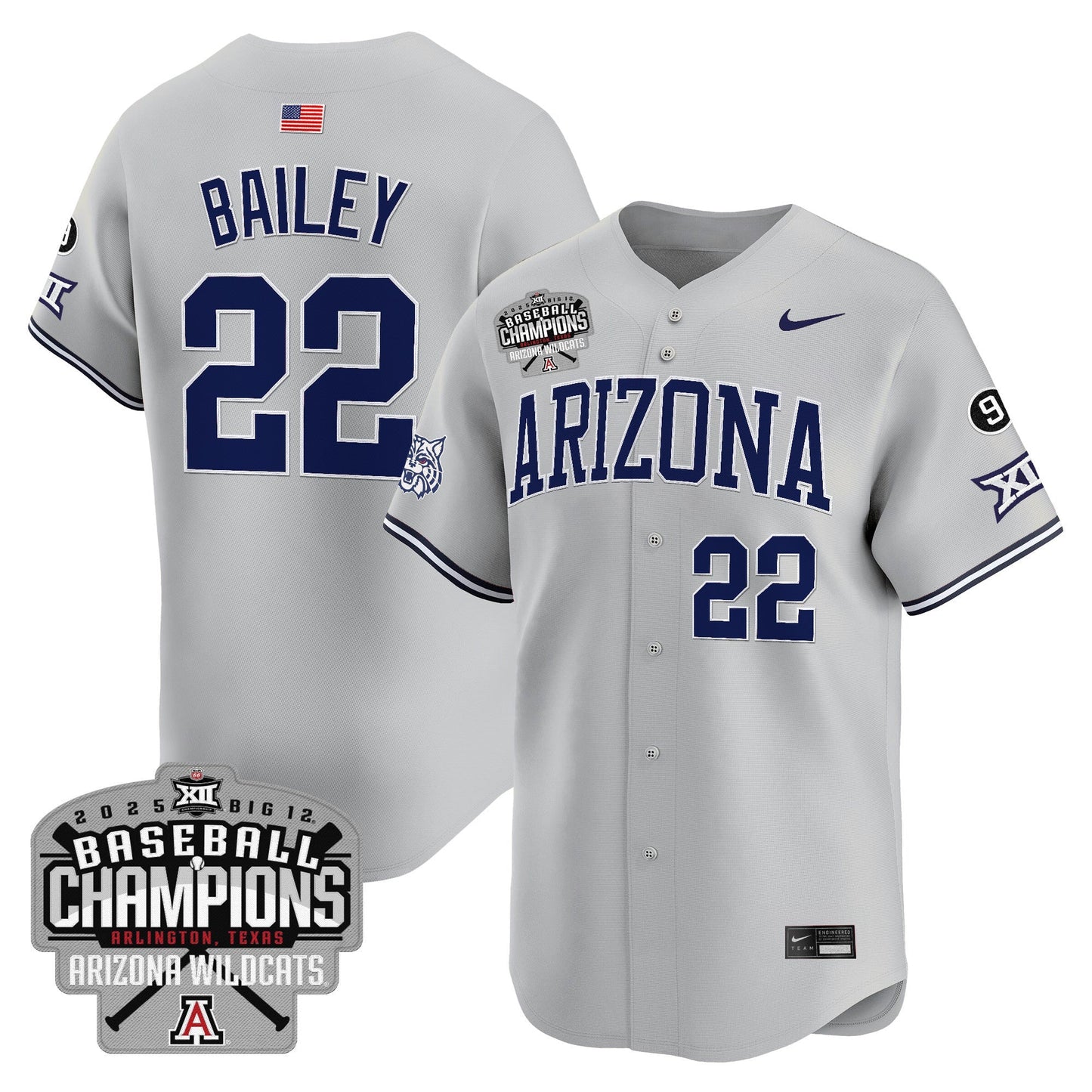 Arizona Wildcats 2025 Big 12 Champions Vapor Premier Limited Jersey - All Stitched