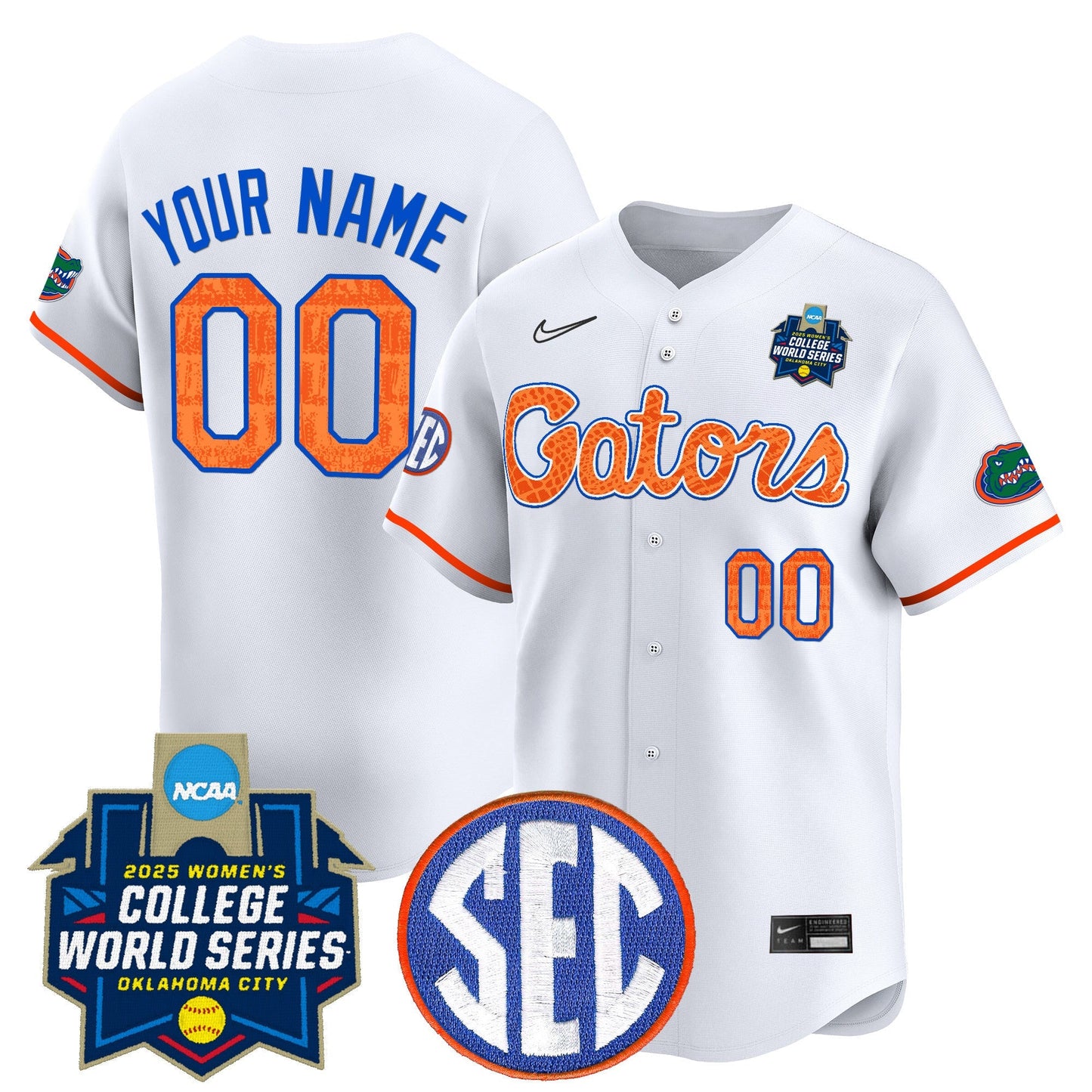 Florida Gators Softball 2025 World Series (WCWS) Vapor Premier Limited Custom Jersey - All Stitched