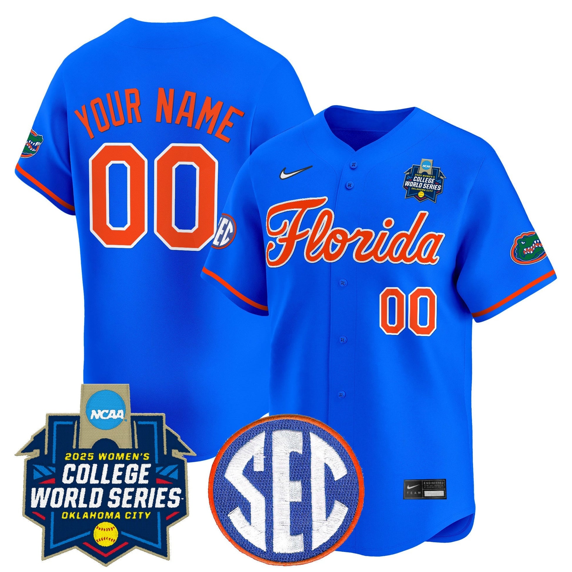 Florida Gators Softball 2025 World Series (WCWS) Vapor Premier Limited Custom Jersey - All Stitched