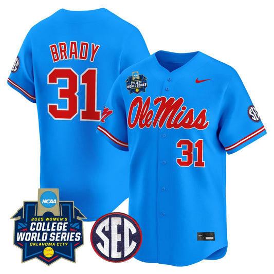 Men's Size - Ole Miss Rebels Softball 2025 World Series (WCWS) Vapor Premier Limited Jersey - All Stitched