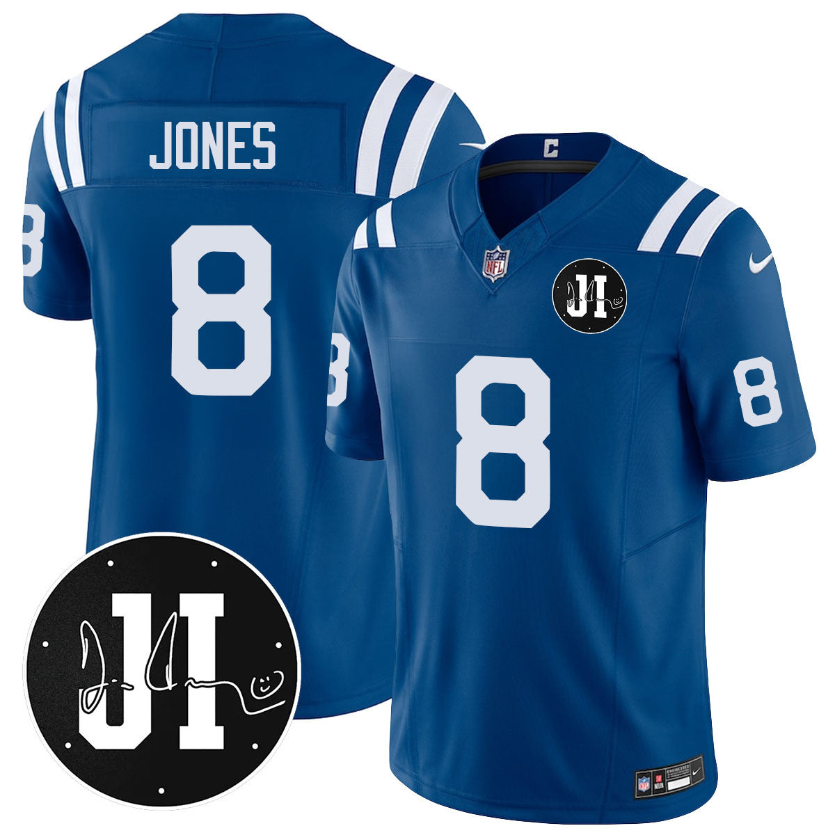 Men's Indianapolis Colts Limited 2025 Jersey - Memorial Patch for Jim Irsay - All Stitched