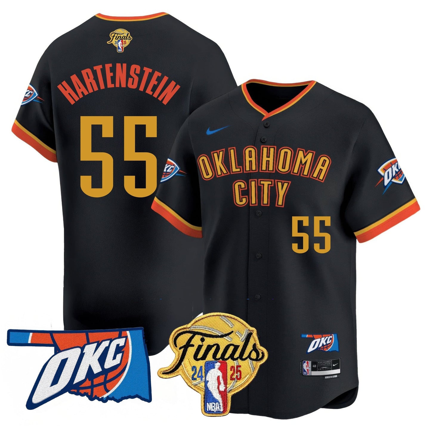 Oklahoma City Thunder Baseball Jersey - Final Patch - All Stitched
