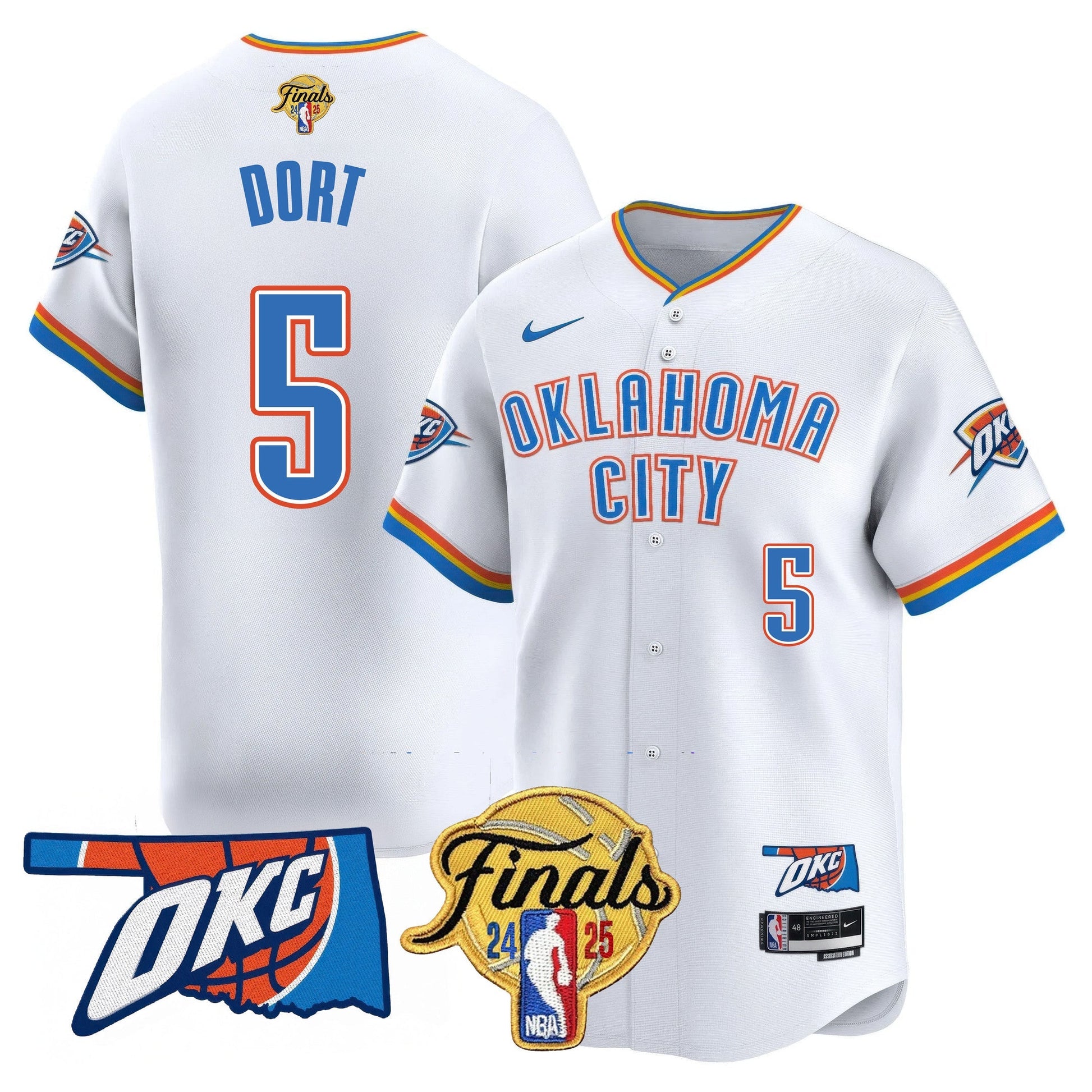 Oklahoma City Thunder Baseball Jersey - Final Patch - All Stitched