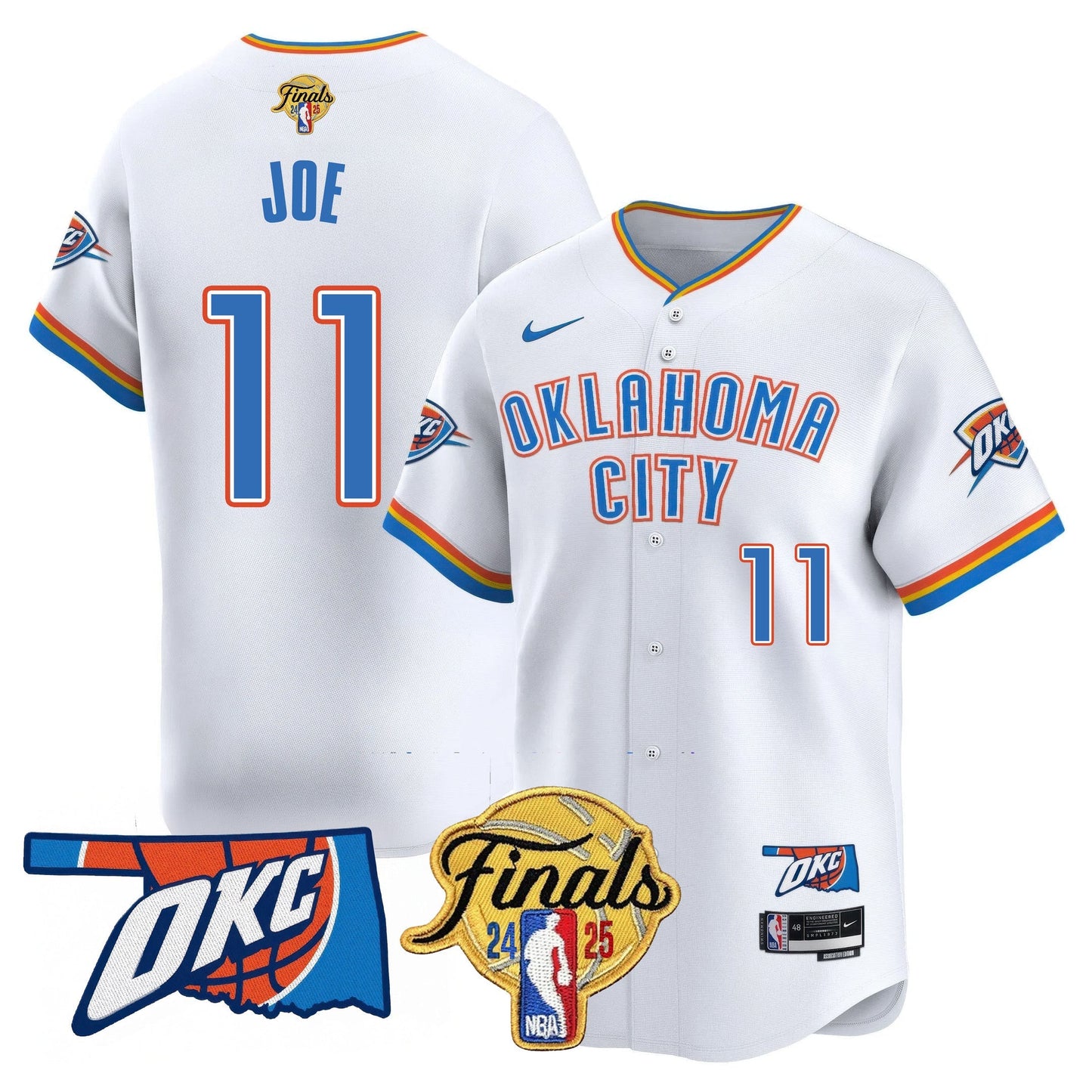 Oklahoma City Thunder Baseball Jersey - Final Patch - All Stitched