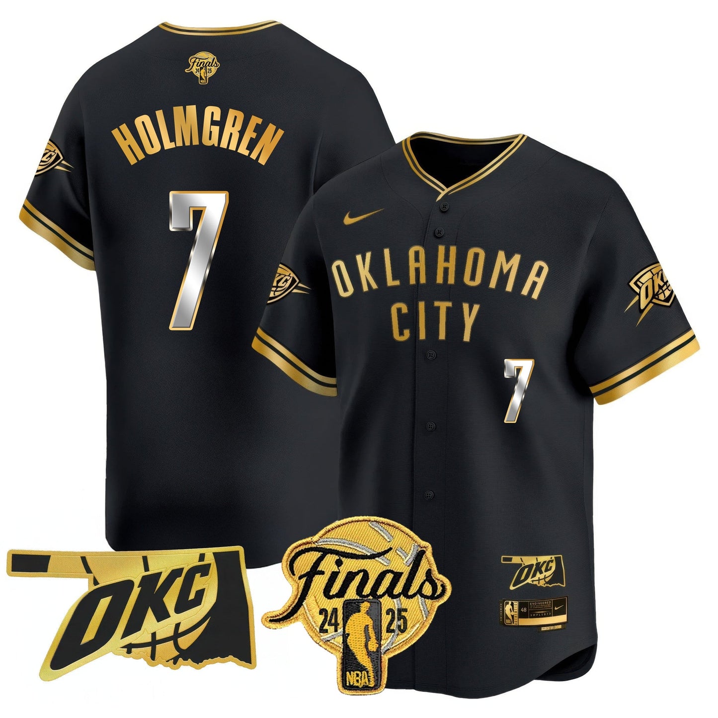 Oklahoma City Thunder Baseball Jersey - Final Patch - All Stitched