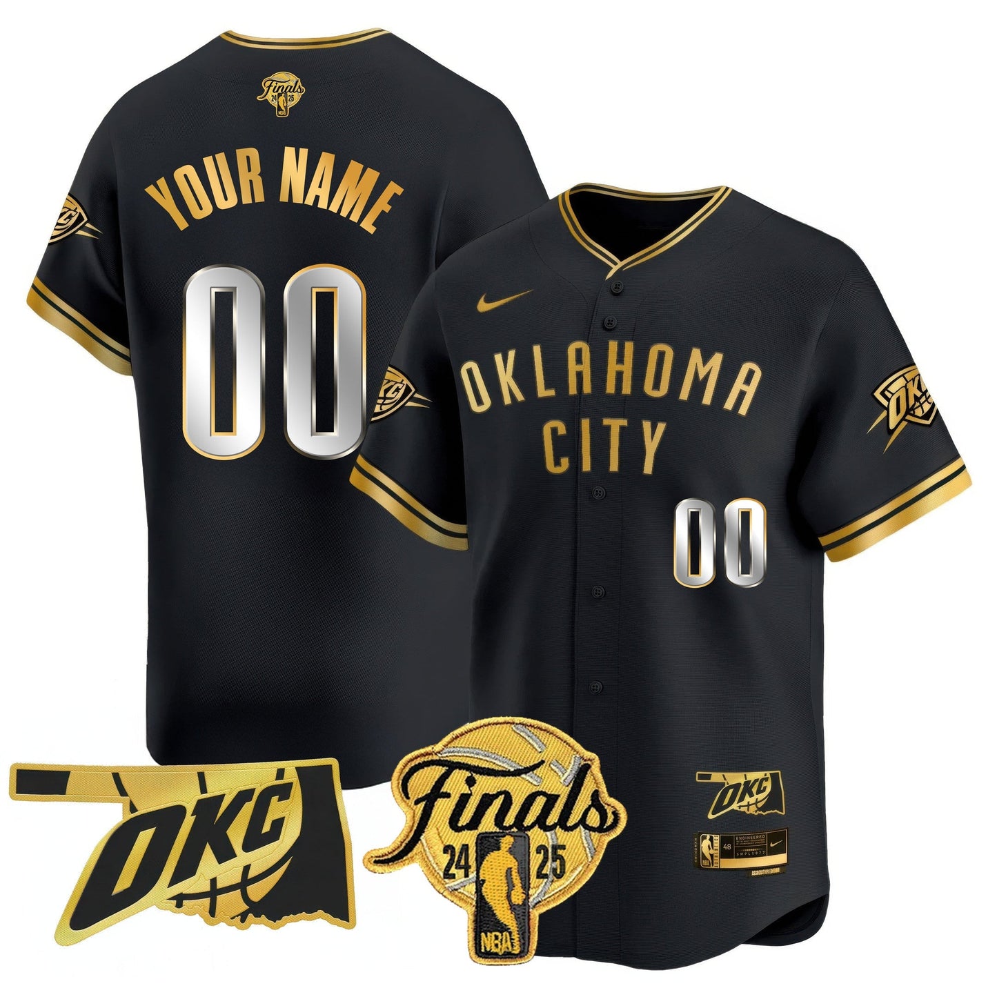 Oklahoma City Thunder Baseball Jersey - Final Patch - All Stitched