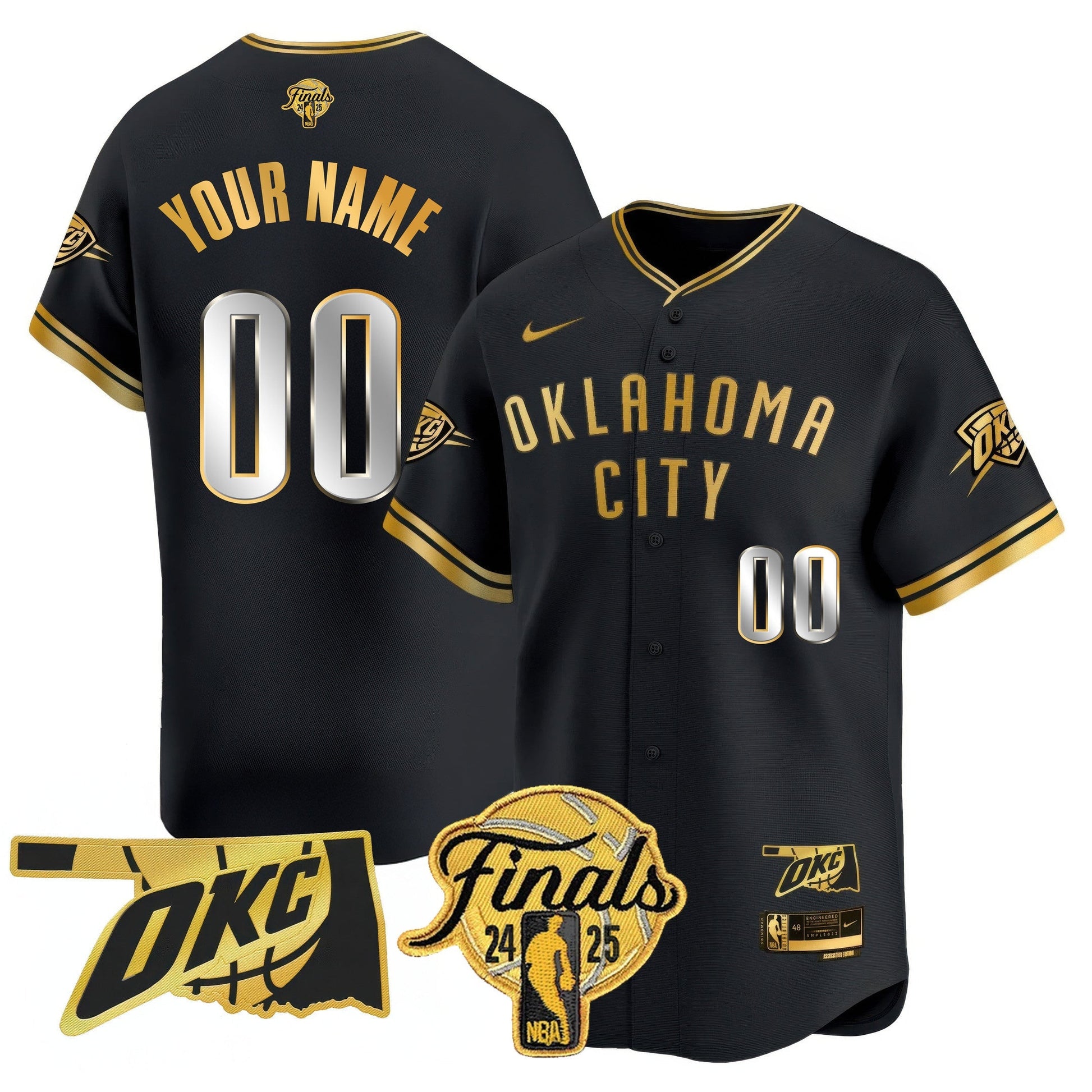 Oklahoma City Thunder Baseball Jersey - Final Patch - All Stitched