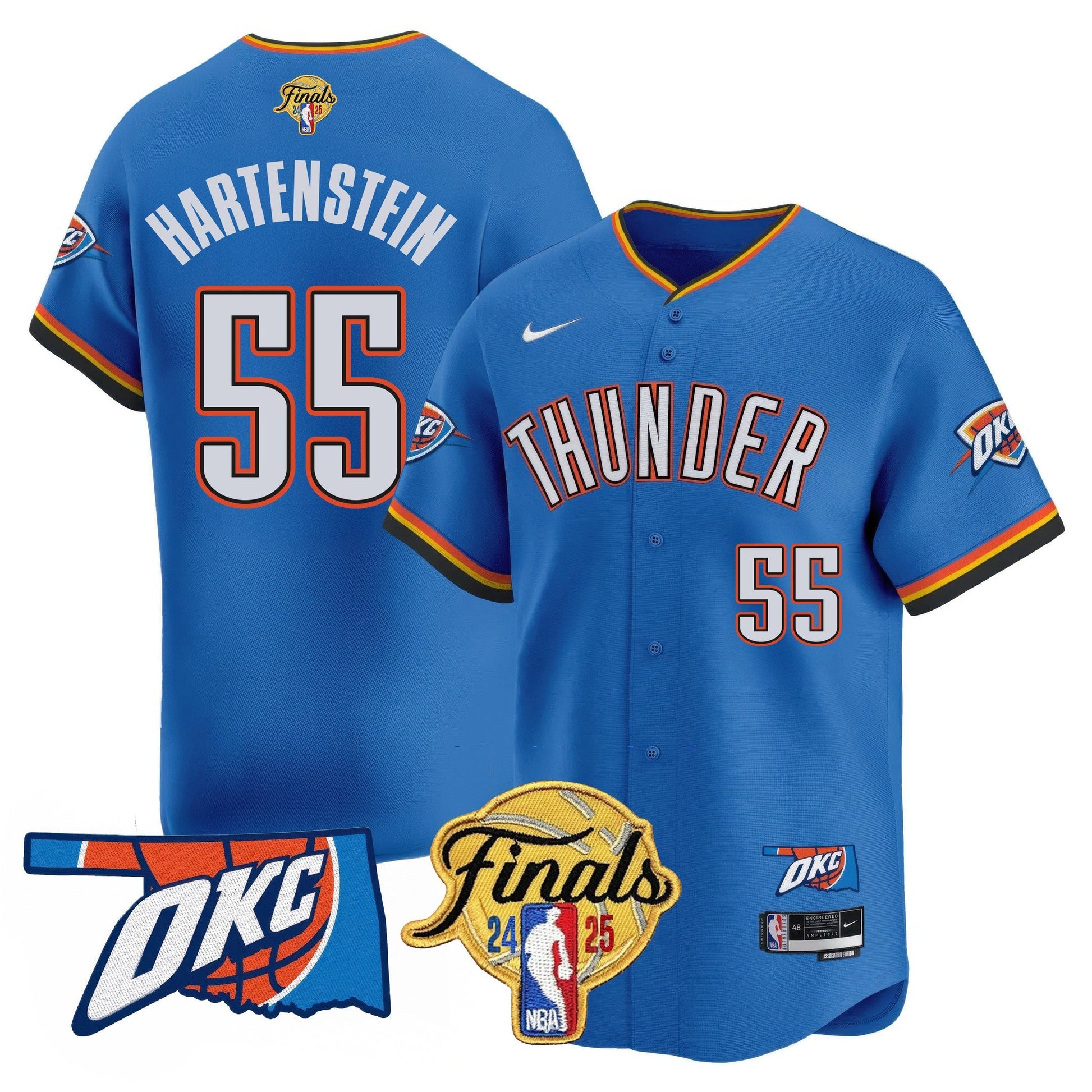 Oklahoma City Thunder Baseball Jersey - Final Patch - All Stitched