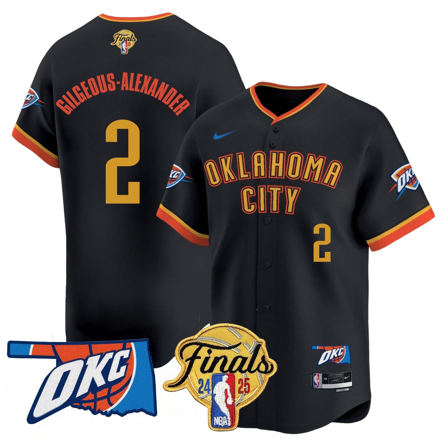 Oklahoma City Thunder Baseball Jersey - Final Patch - All Stitched
