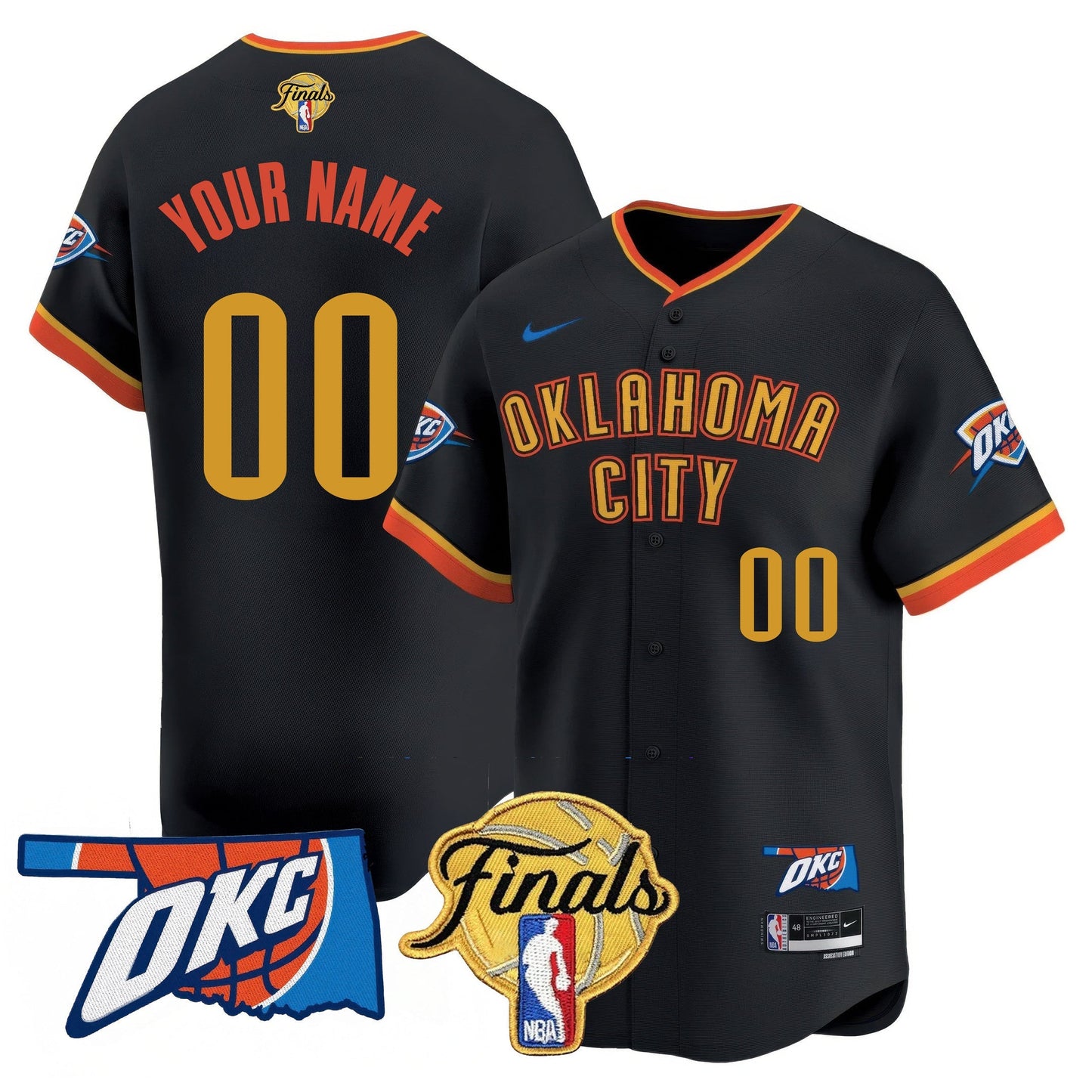 Oklahoma City Thunder Baseball Jersey - Final Patch - All Stitched
