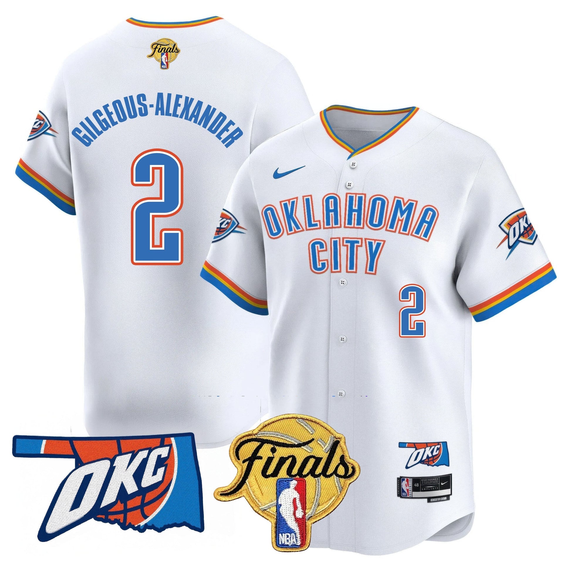 Oklahoma City Thunder Baseball Jersey - Final Patch - All Stitched
