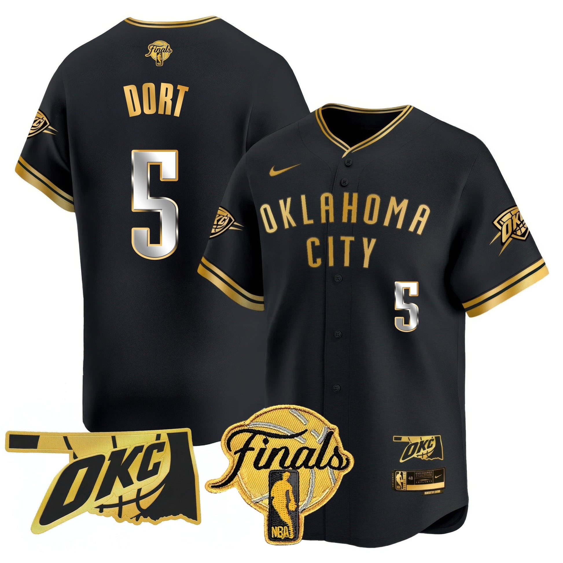 Oklahoma City Thunder Baseball Jersey - Final Patch - All Stitched