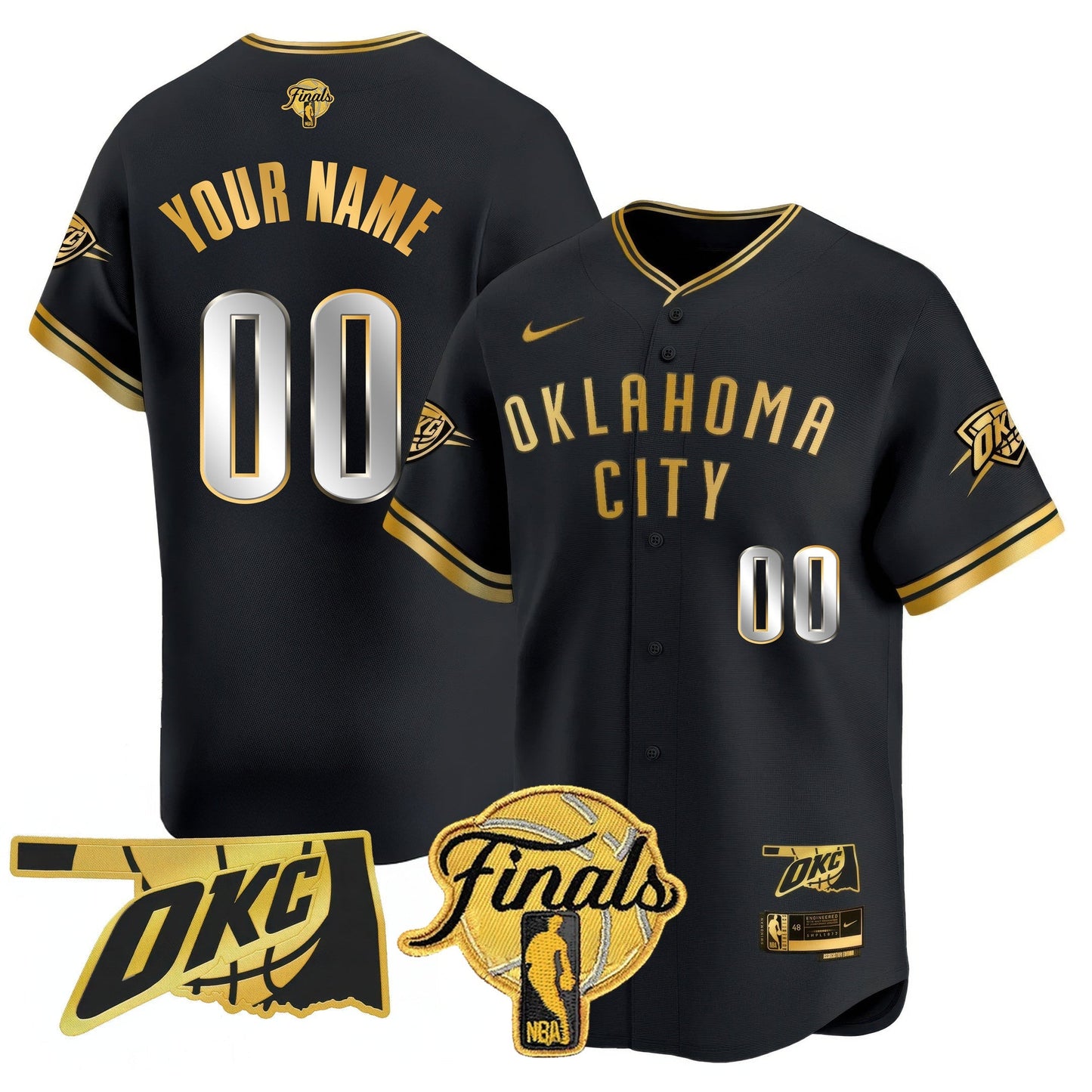 Oklahoma City Thunder Baseball Jersey - Final Patch - All Stitched