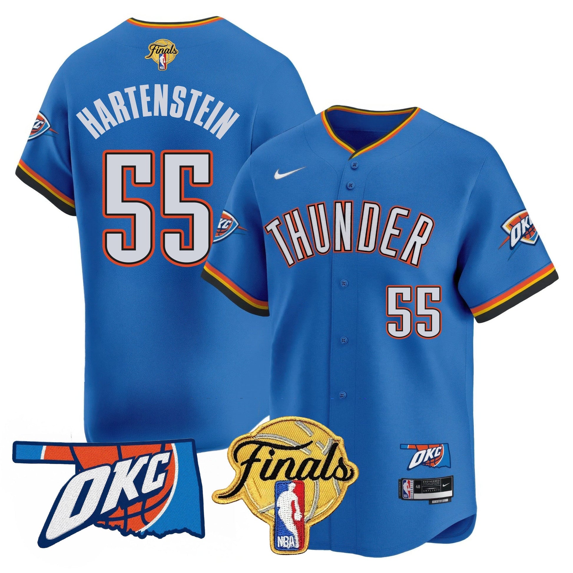 Oklahoma City Thunder Baseball Jersey - Final Patch - All Stitched