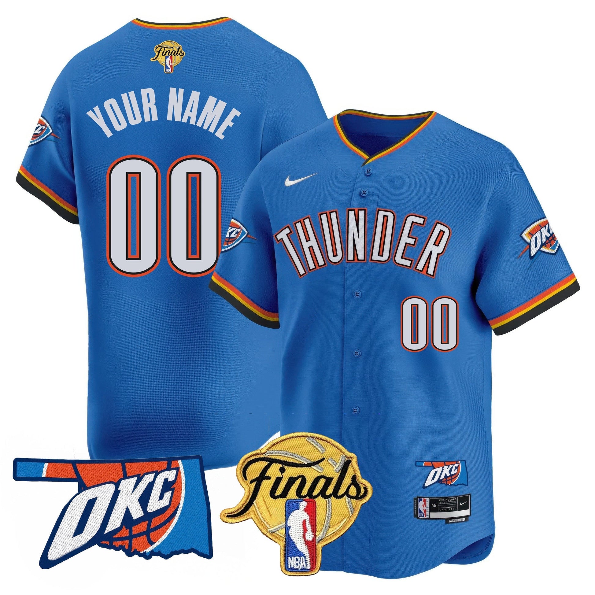 Oklahoma City Thunder Baseball Jersey - Final Patch - All Stitched