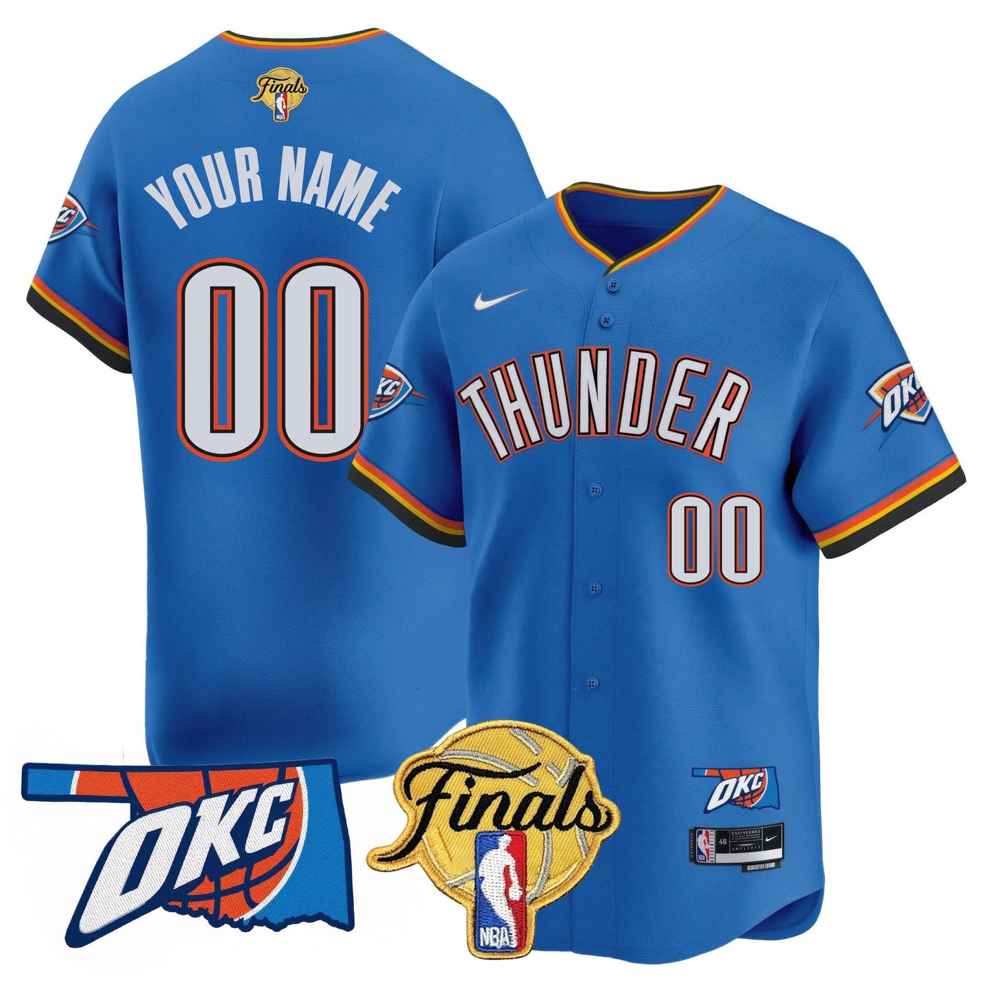 Oklahoma City Thunder Baseball Custom Jersey - Final Patch - All Stitched