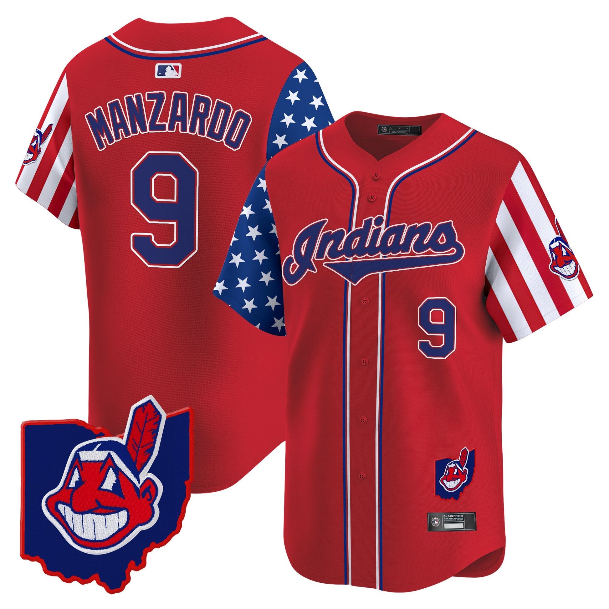Men's Cleveland Indians 2025 Independence Day Vapor Premier Limited Jersey - All Stitched