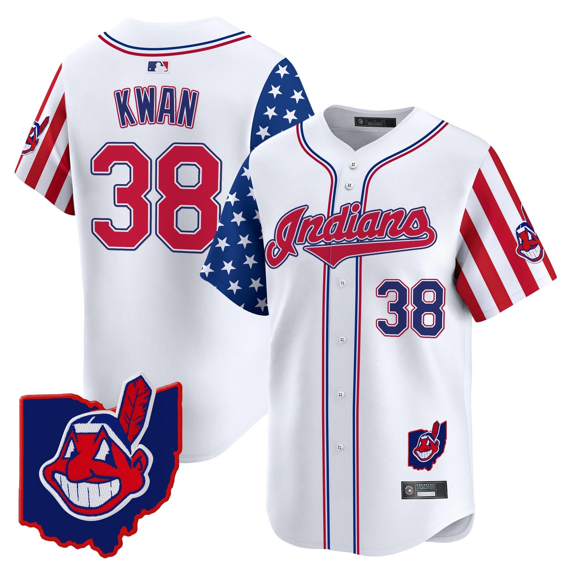 Men's Cleveland Indians 2025 Independence Day Vapor Premier Limited Jersey - All Stitched