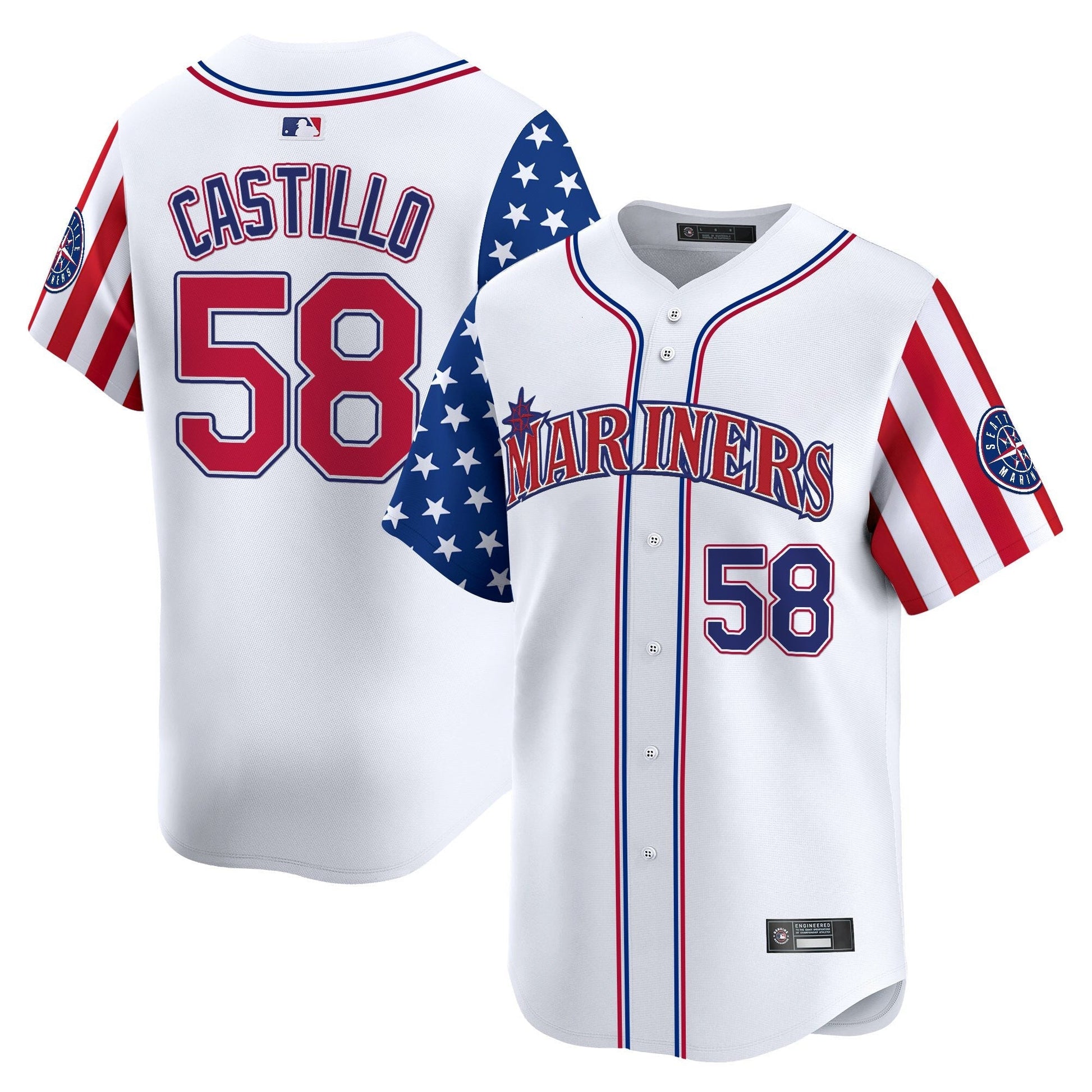 Men's Seattle Mariners 2025 Independence Day Vapor Premier Limited Jersey - All Stitched