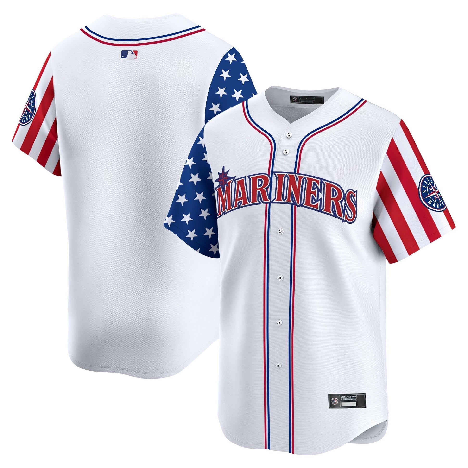 Men's Seattle Mariners 2025 Independence Day Vapor Premier Limited Jersey - All Stitched