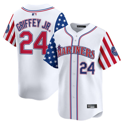Men's Seattle Mariners 2025 Independence Day Vapor Premier Limited Jersey - All Stitched